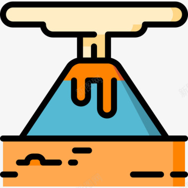 火山png火山景观19线性颜色图标图标