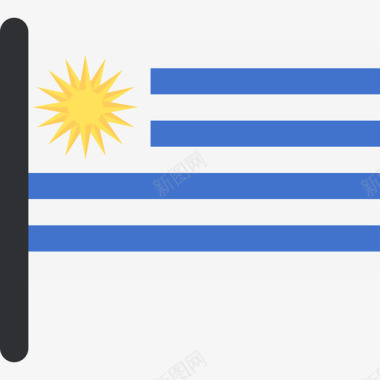 乌拉圭国际国旗5桅杆图标图标