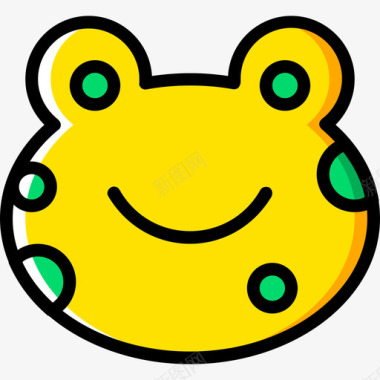 青蛙表情符号15黄色图标图标