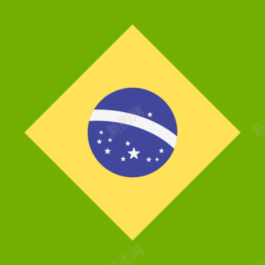 方形巴西国际旗帜4方形图标图标