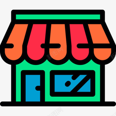 应用程序商店的标志商店购物11线性颜色图标图标