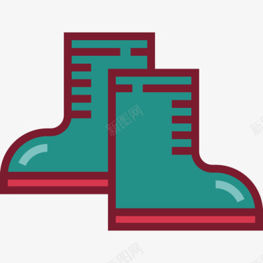 矢量放射线条雨靴秋5线条色图标图标