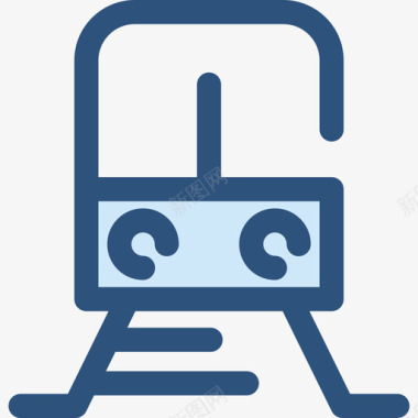 火车交通16蓝色图标图标