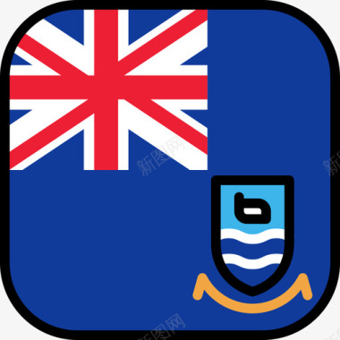 广场福克兰群岛旗帜系列6圆形广场图标图标
