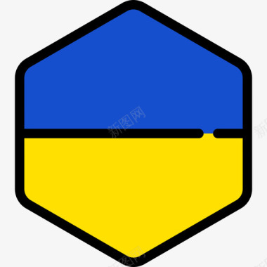 六边形图案乌克兰国旗收藏5六边形图标图标