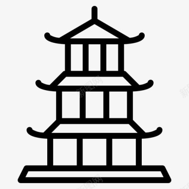 日本神社宝塔神道图标图标