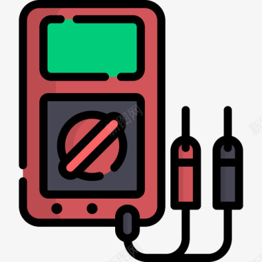 电压器测试电压表机械元件3线性颜色图标图标