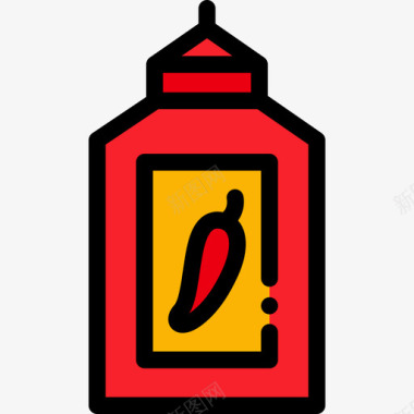 野餐辣椒酱野餐原色图标图标