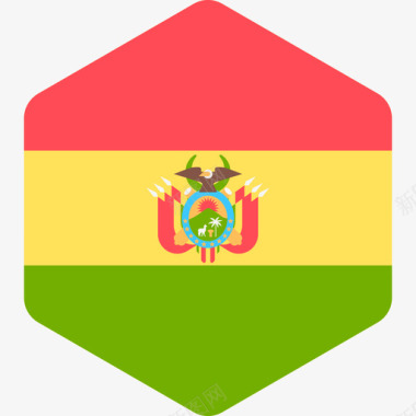 玻利维亚国际国旗2六边形图标图标