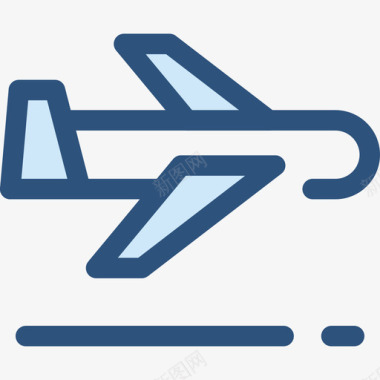 飞机机场3蓝色图标图标