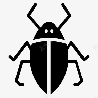 水虫害虫水甲虫图标图标