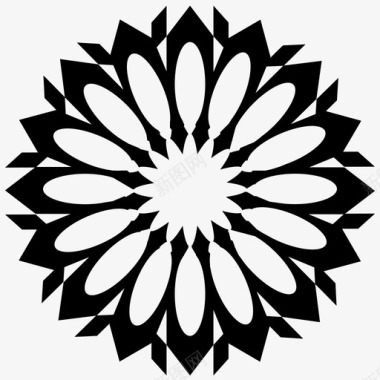 抽象花艺术伊斯兰图标图标