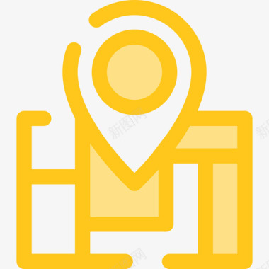 街道地图位置8黄色图标图标