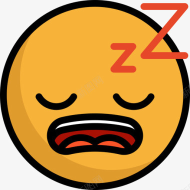 QQ表情图片昏昏欲睡表情3线性颜色图标图标