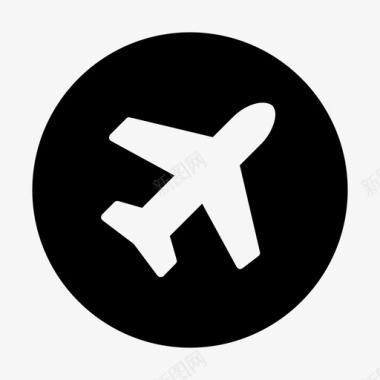 飞行旅行圆圈填充图标图标
