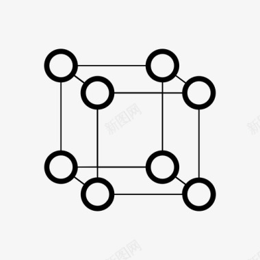 集合漂浮分子化学科学图标图标