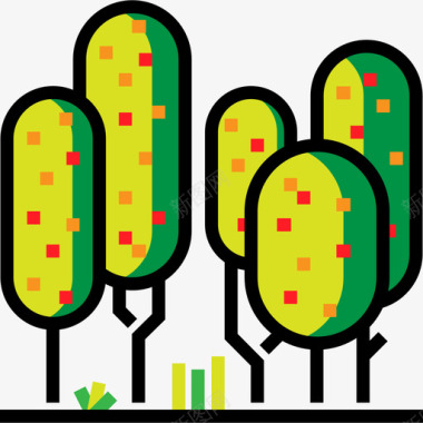 园林设计树木树木生态学23线形颜色图标图标