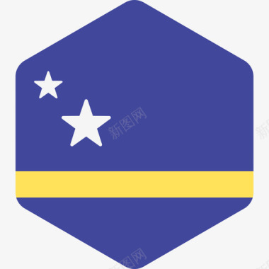 库拉索岛国际旗帜2六边形图标图标