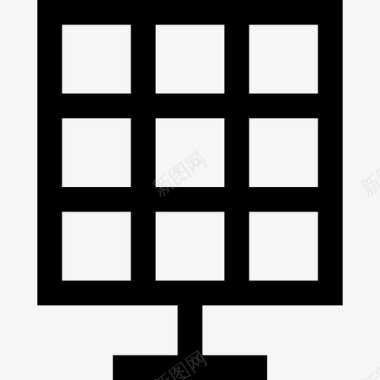 太阳星座太阳能电池板未来技术2线性图标图标