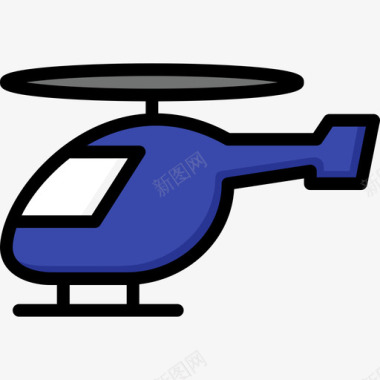 直升机直升机运输19线性颜色图标图标