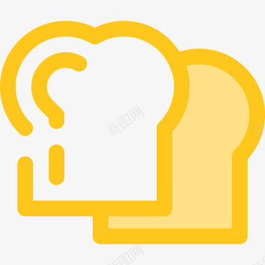 面包食物和餐厅7黄色图标图标