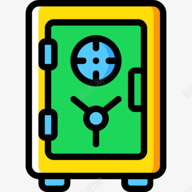 安全锁孔保险箱安全8黄色图标图标