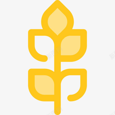 小麦生态与自然8黄色图标图标