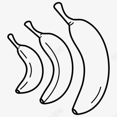 香蕉水果热带图标图标