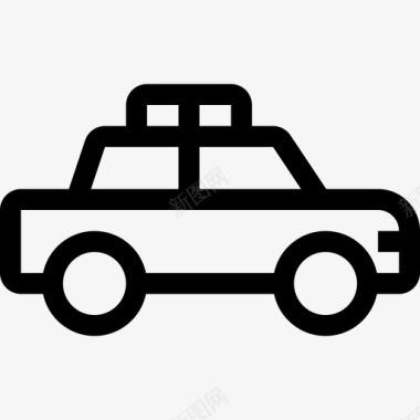 公共标识安全警车安全图标轮廓图标