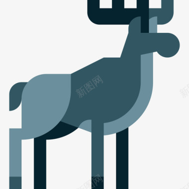 驼鹿动物26扁平图标图标