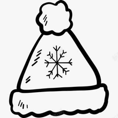 冬季帽圣诞节27黑色图标图标