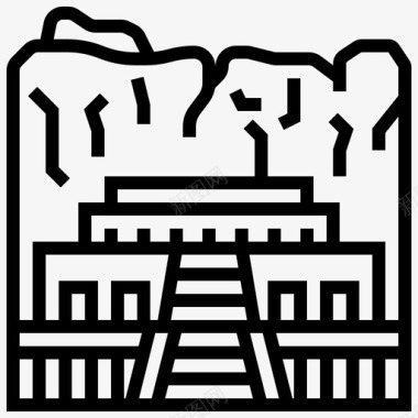 太平间庙建筑埃及图标图标