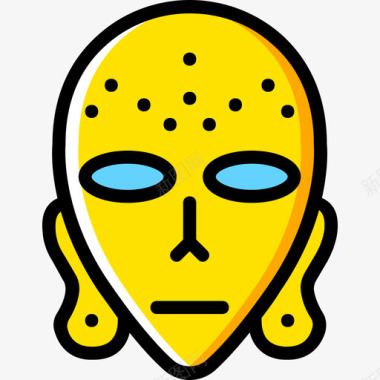 面具符号4黄色图标图标