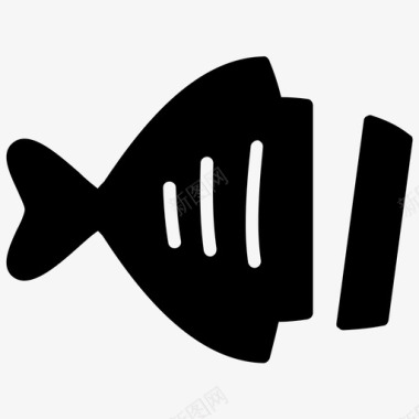 鱼片食物半截图标图标