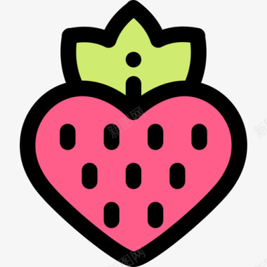 草莓情人节第7天线形颜色图标图标