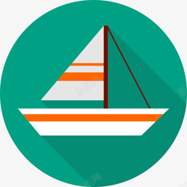 帆船旅游度假公寓图标图标