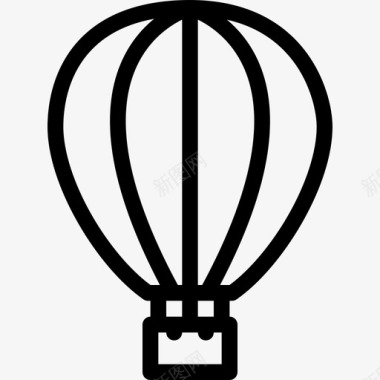 热气球运输8线性图标图标