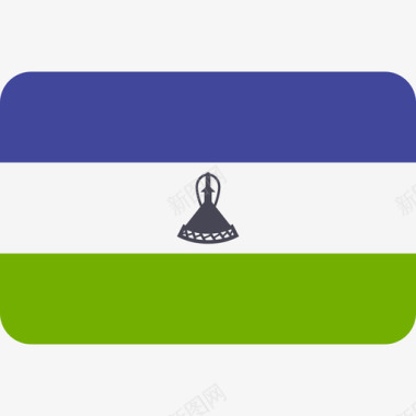莱索托国际国旗6圆形矩形图标图标
