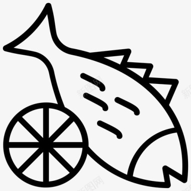 柠檬鱼烹饪菜肴图标图标