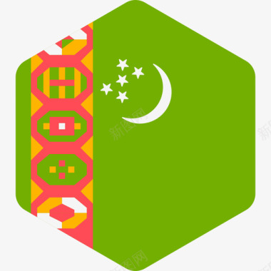 六边形图案土库曼斯坦国际国旗2六边形图标图标