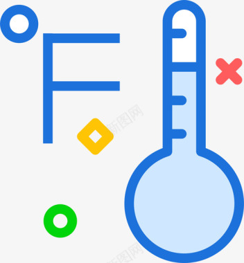 水温温度计温度计天气33线性颜色图标图标