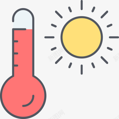 彩色天气温度计天气29彩色图标图标