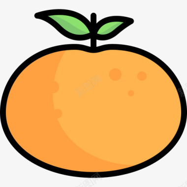 橙色PNG橙色瓷器5线形颜色图标图标