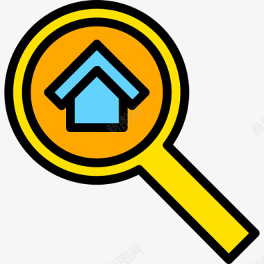 搜索房地产11号黄色图标图标