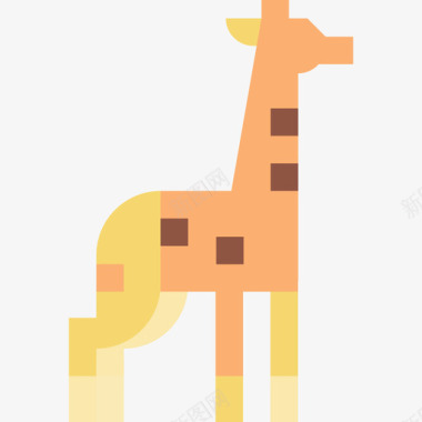 长颈鹿动物26扁平图标图标