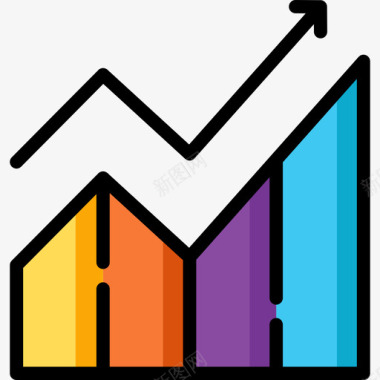 缤纷颜色线图图表2线颜色图标图标