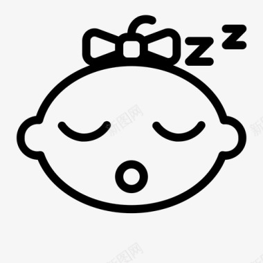 女婴睡可爱表情图标图标