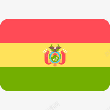 玻利维亚国际国旗6圆形矩形图标图标