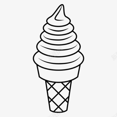 冰淇淋冰激凌甜筒图标图标