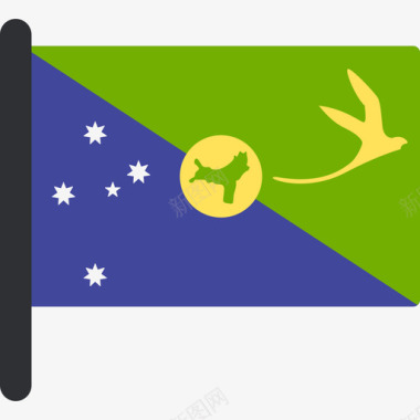 圣诞岛国际国旗5桅杆图标图标